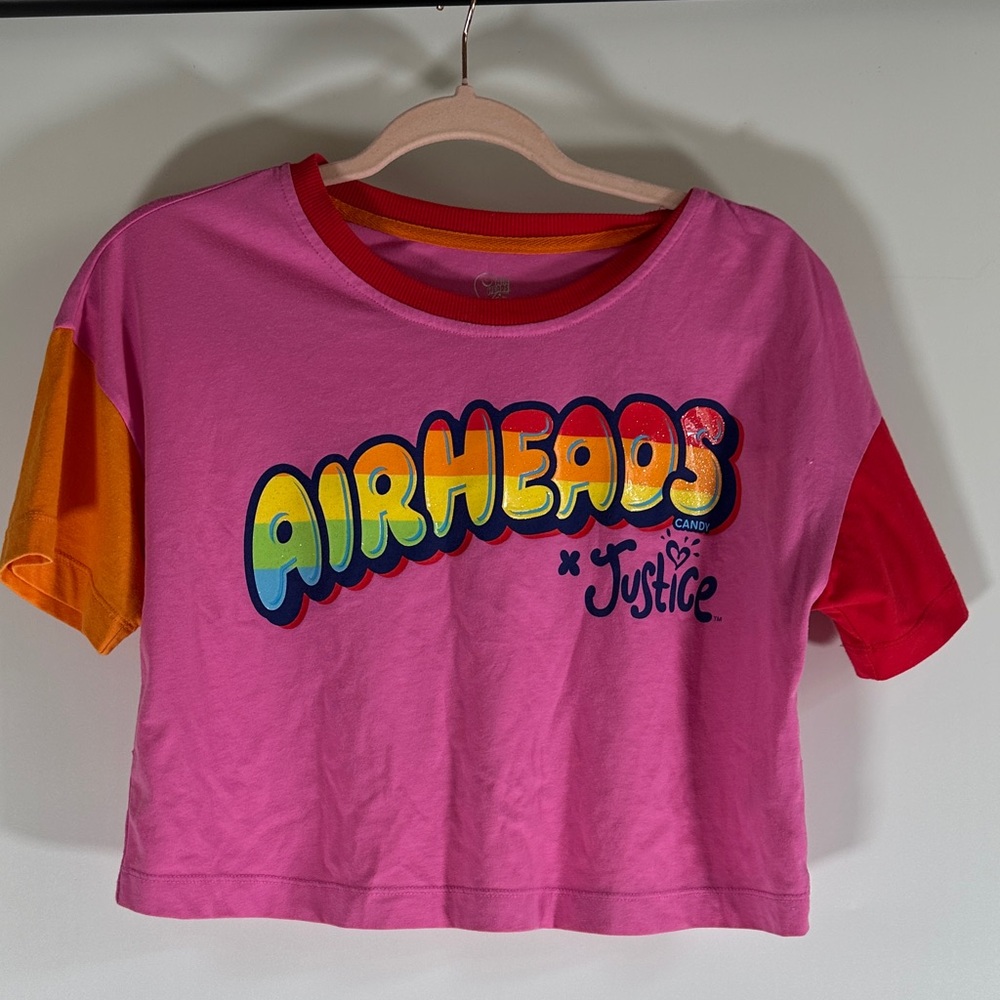 Justice Pink Airheads Colorblock Short Sleeve Tee